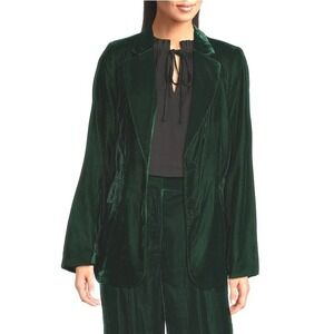 NWT Gibson & Latimer L Velvet Notch Lapel Button Front Blazer 128274